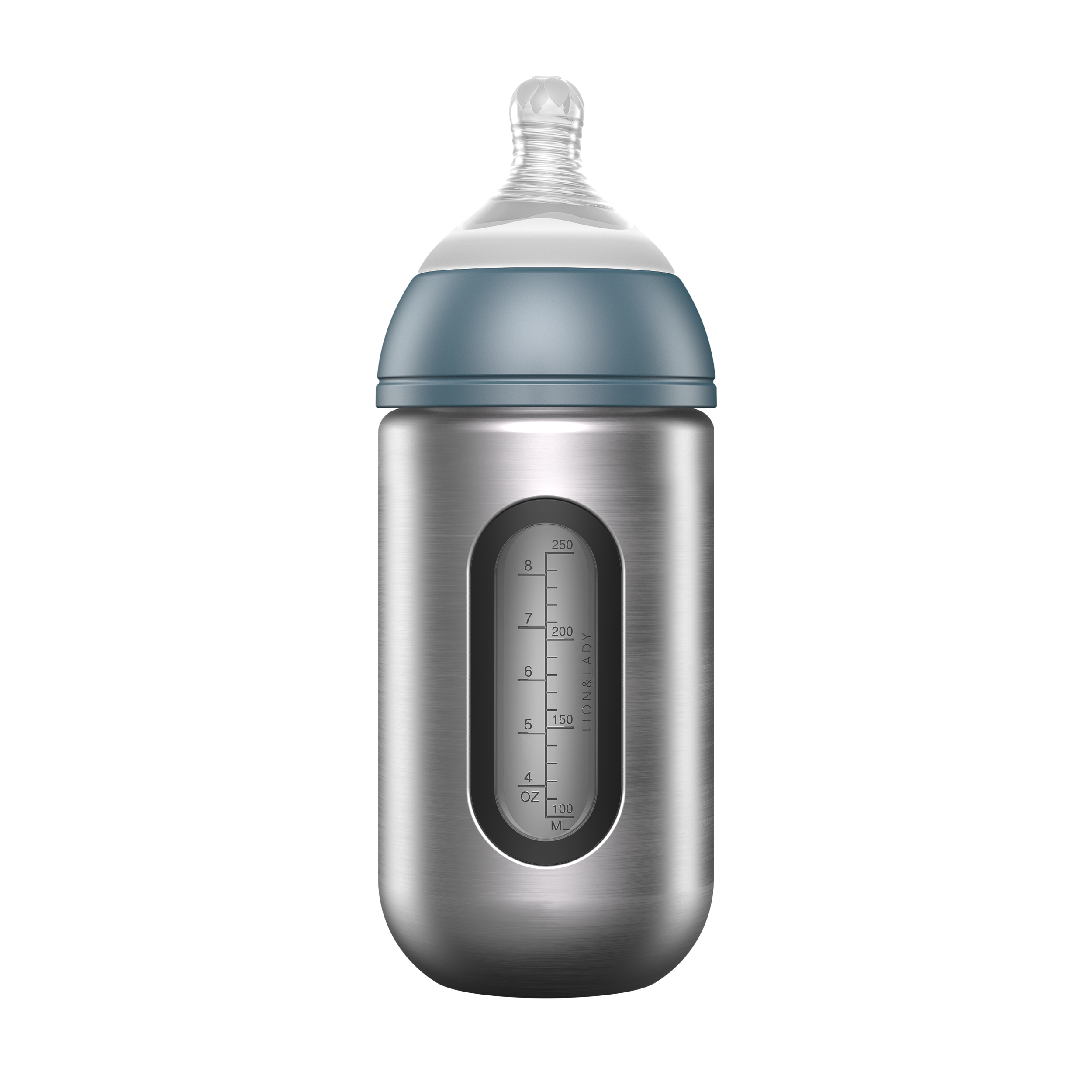 18/8 Stainless Steel Baby Bottle with PPSU measuring window - 350ml