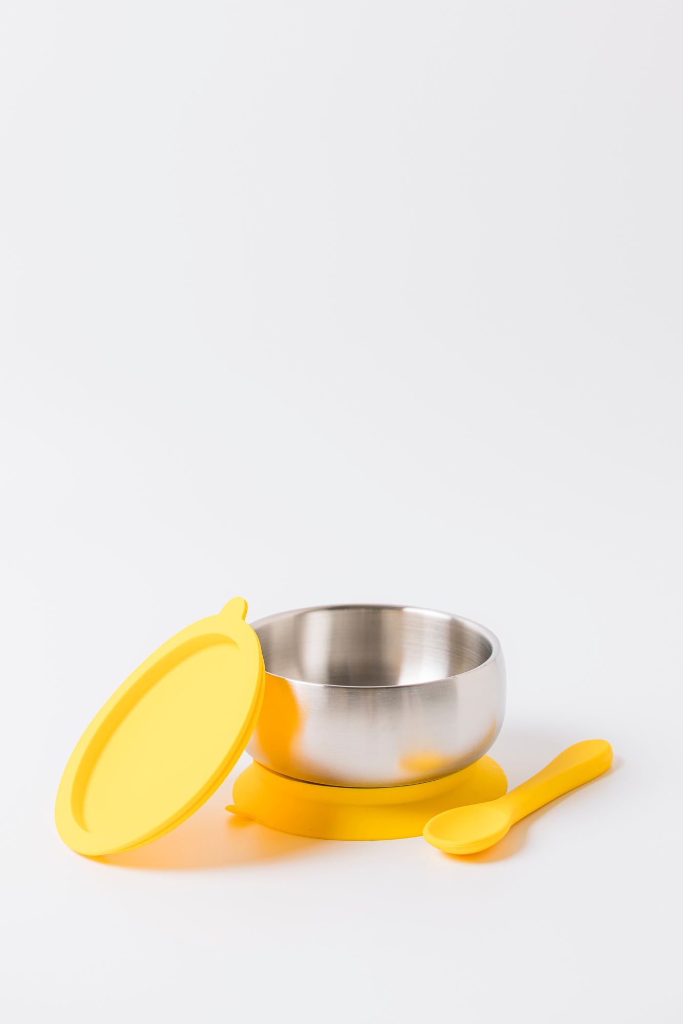 18/8 Stainless Steel Feeding Bowl with silicone suction base, airtight lid and spoon